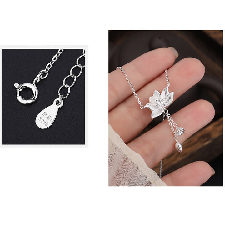Buddha Stones999 スターリングシルバー 蓮の花の鞘 彫刻 悟りのネックレス ペンダント - image 6