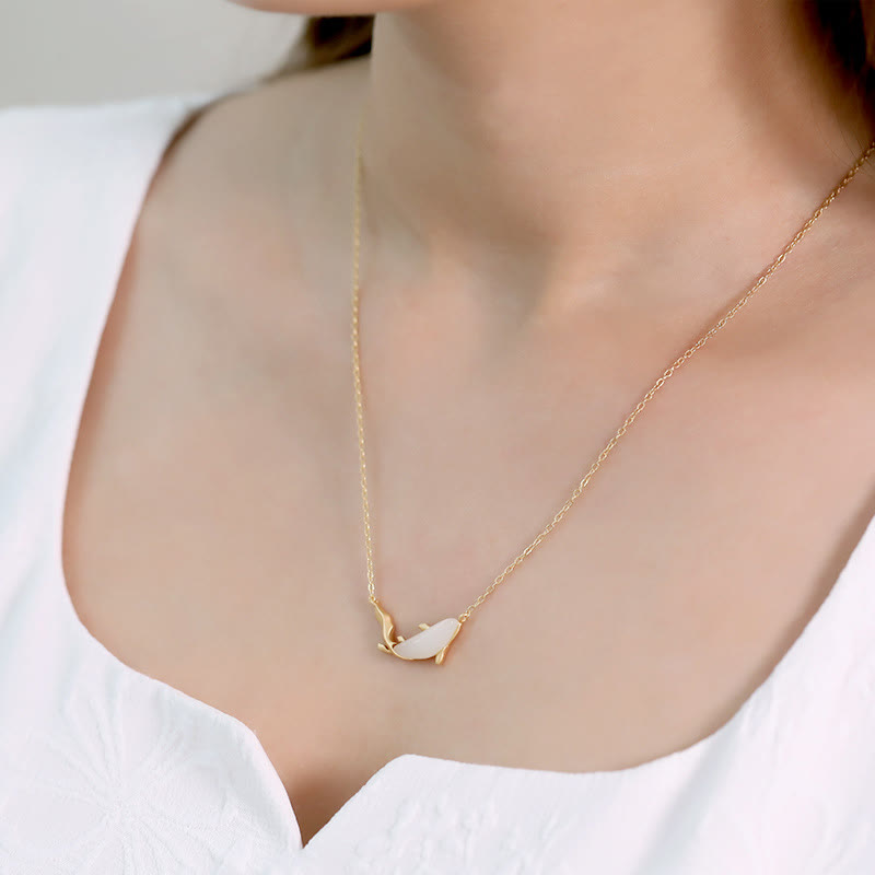 Buddha Stones925スターリングシルバー ホワイトジェイド ドルフィン 幸運のネックレスペンダント - image 16