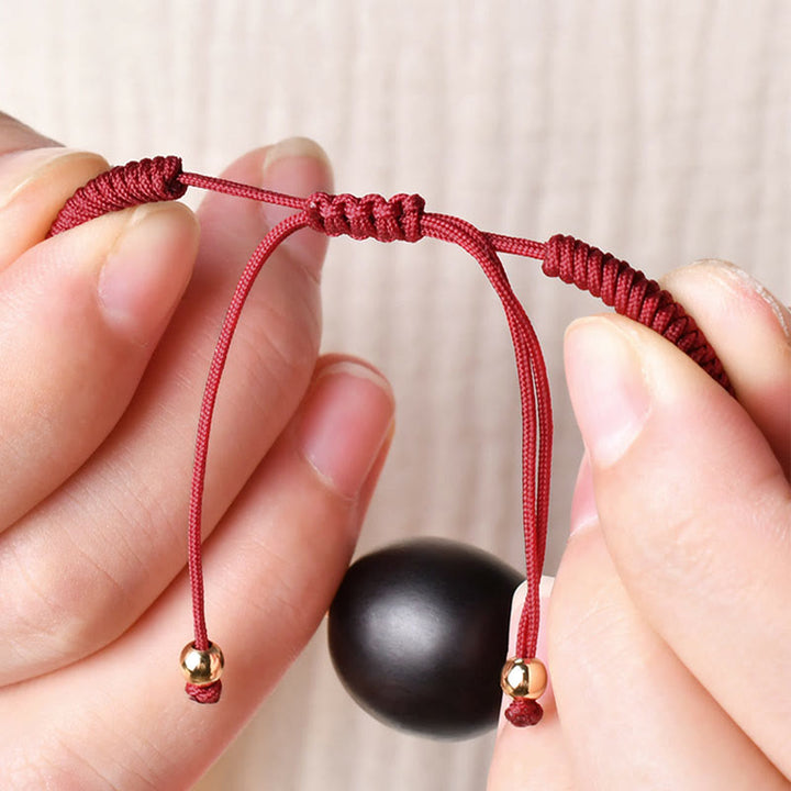 Buddha Stones、黒檀、猫の頭の模様、平和、キングコングの結び目、編み込みブレスレット - image 7