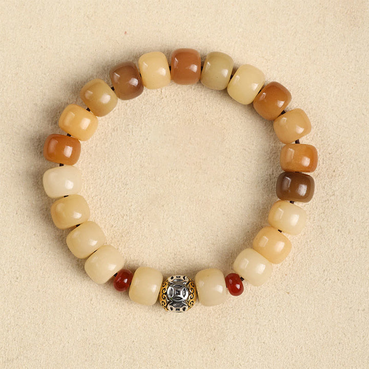 Buddha Stones天然菩提樹 屍の森の王オーム・マニ・パドメ・フム知恵のブレスレット