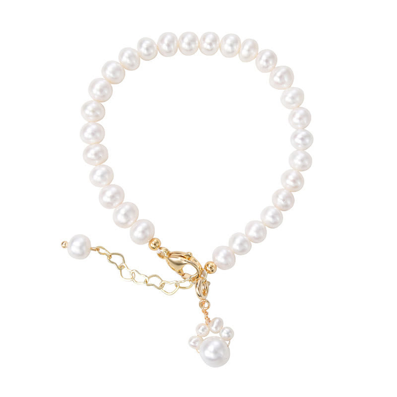 Buddha Stonesパール猫の足跡ヒーリングチェーンブレスレット - image 10