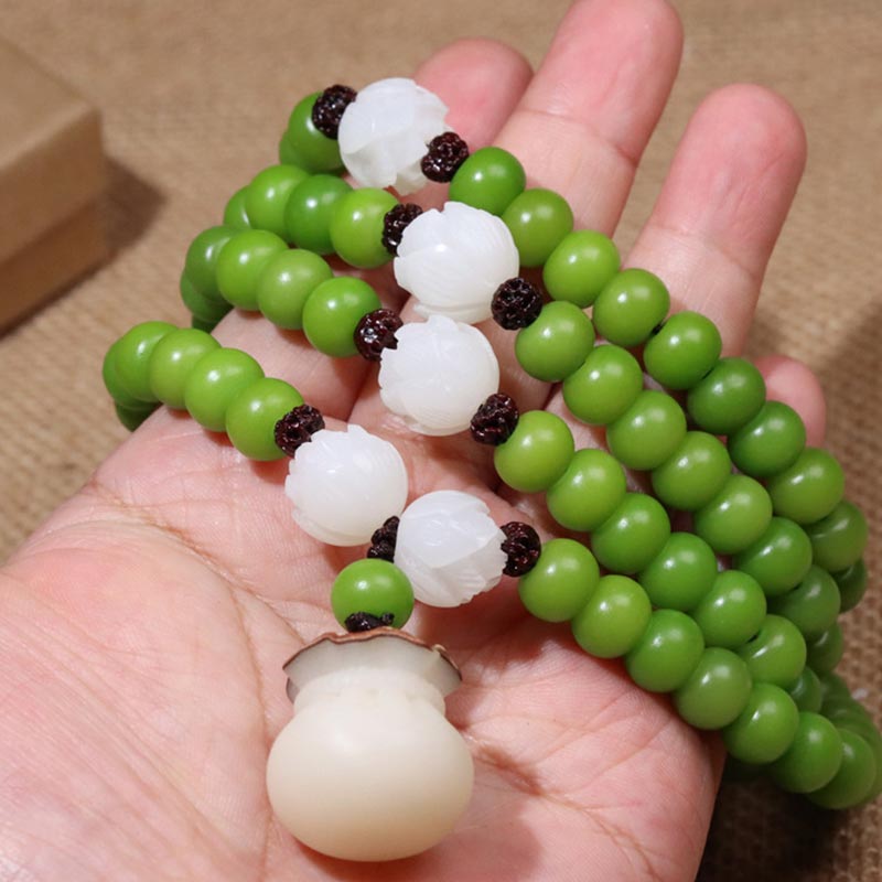 Buddha Stones天然菩提樹 108個入りMala知恵のブレスレット