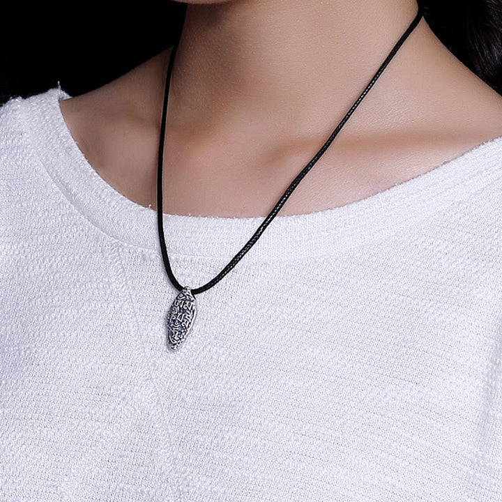 Buddha Stonesチベット 925 スターリングシルバーオーム・マニ・パドメ・フムドルジェヴァジュラ 彫刻 強さ ネックレス ペンダント - image 4