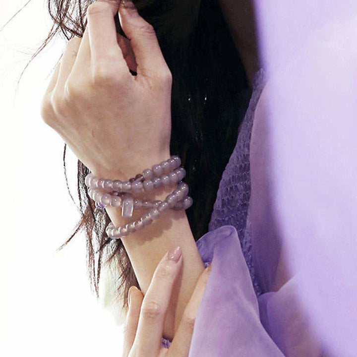 天然アメジストクリスタル瞑想ヒーリングブレスレット - image 8