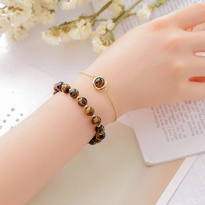 Buddha Stonesサンストーン ストロベリークォーツ クリスタル ポジティブブレスレット