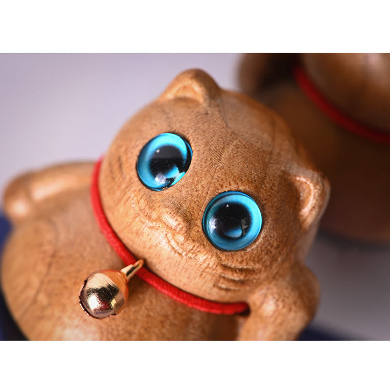 Buddha Stonesミニ招き猫子猫フィービー・ジェンナン木製祝福飾り - image 21