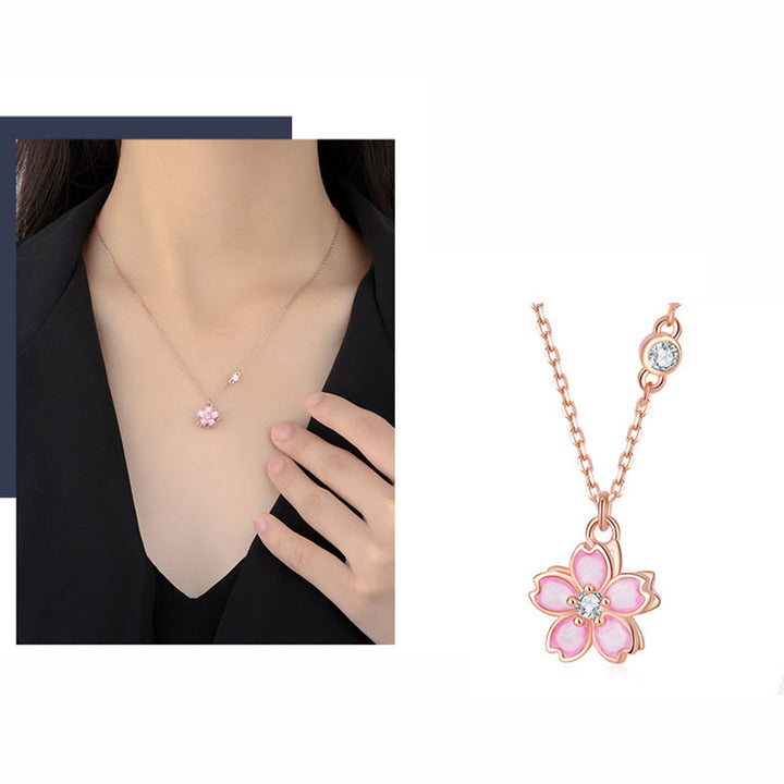 Buddha Stones925スターリングシルバー 桜の花 回転式保護ネックレスペンダント - image 9