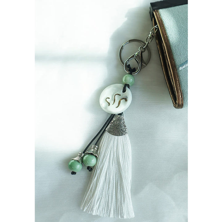 Buddha Stonesの花、梅、桃の花、竹の両面刺繍、大容量のキャッシュホルダーウォレット、ショッピングバッグ - image 6