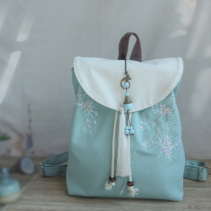 Buddha Stonesハンドメイド刺繍入り大容量キャンバスバックパック - image 12