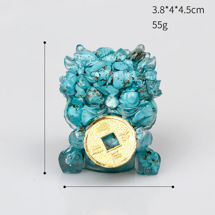 Buddha Stones手作り かわいい 貔貅 金貨 クリスタル 風水 エネルギー 富 幸運 家の装飾
