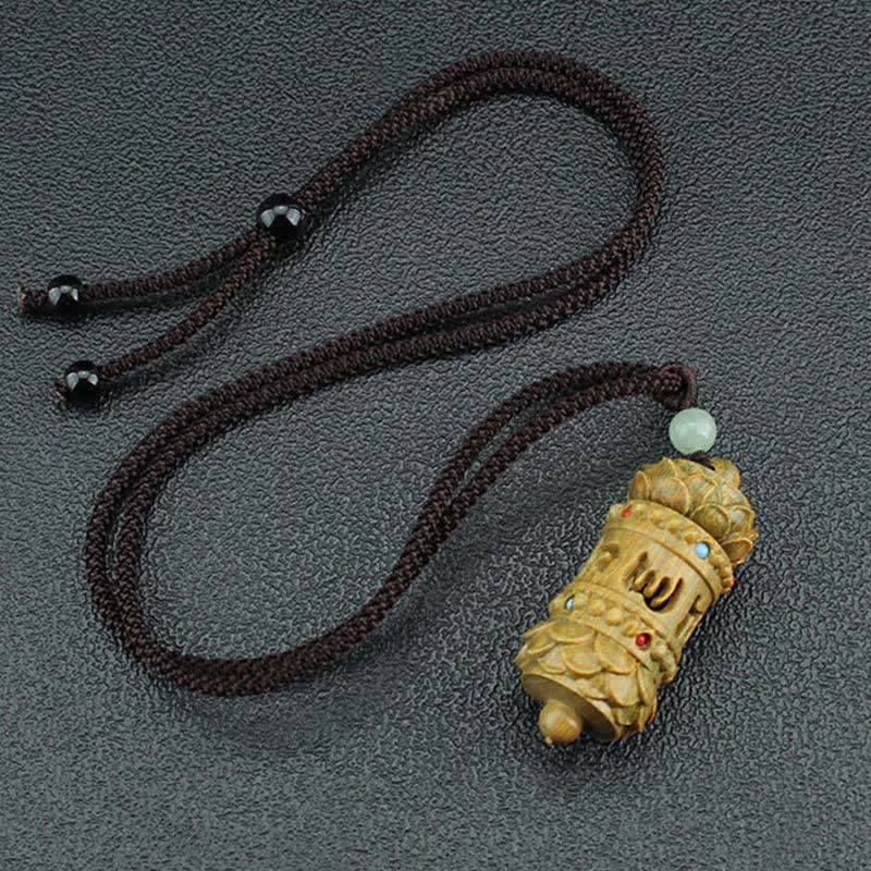 Buddha Stonesチベット グリーンサンダルウッド ローズウッドオーム・マニ・パドメ・フムフム ロータス ポジティブ 癒し ネックレス ペンダント - image 6