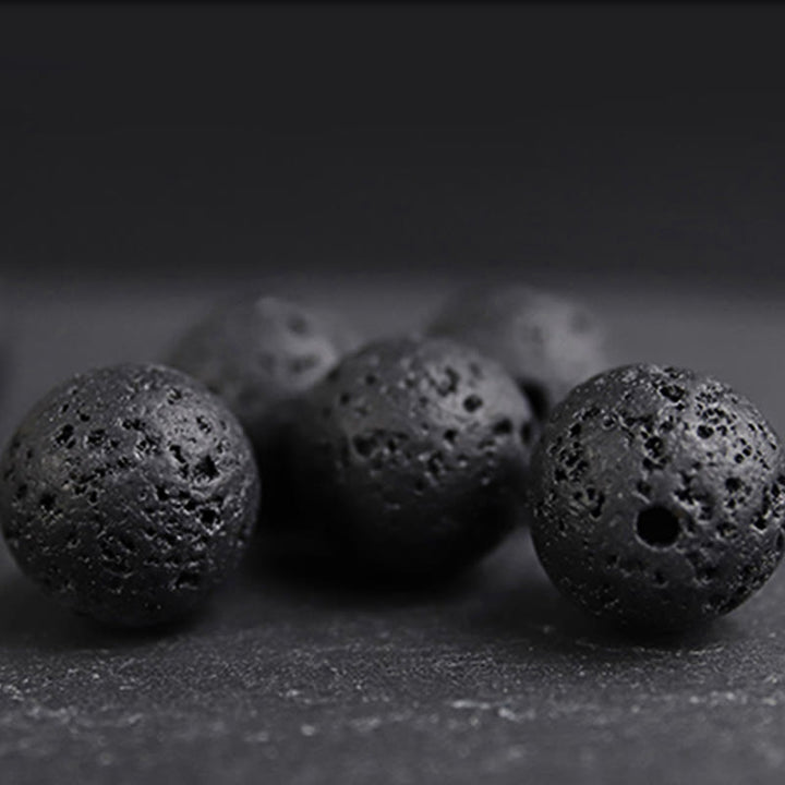 Buddha Stones 溶岩・黒檀・タイガーアイ使用 ヒーリングブレスレット