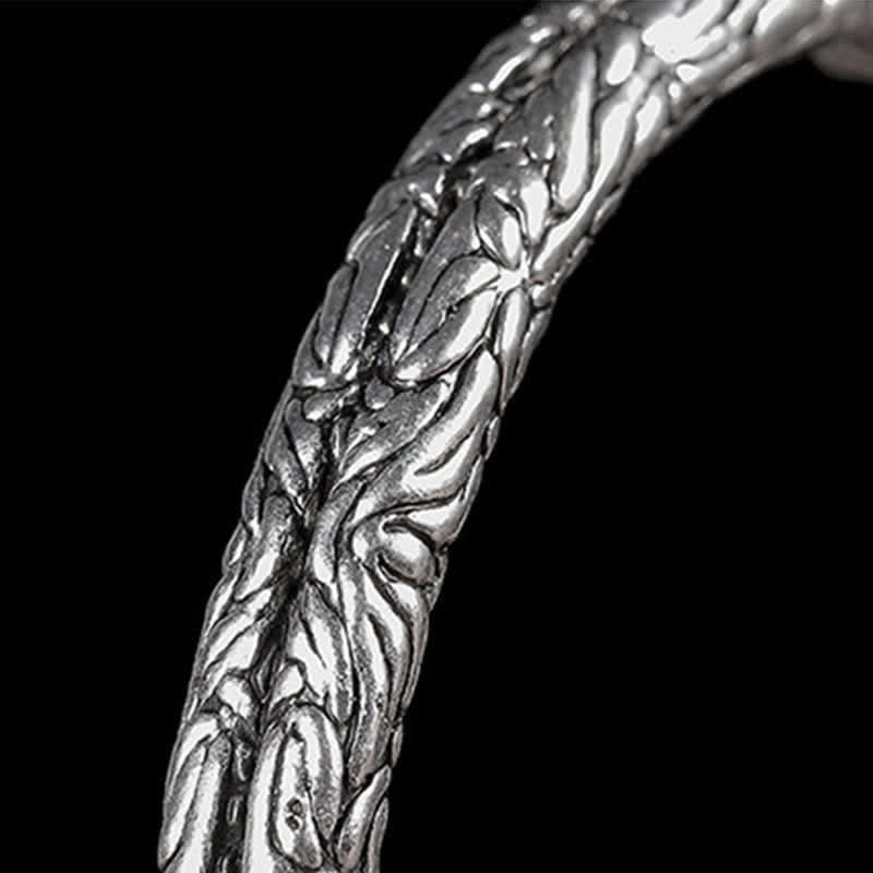 花龍模様の彫刻バランスカフブレスレットバングル