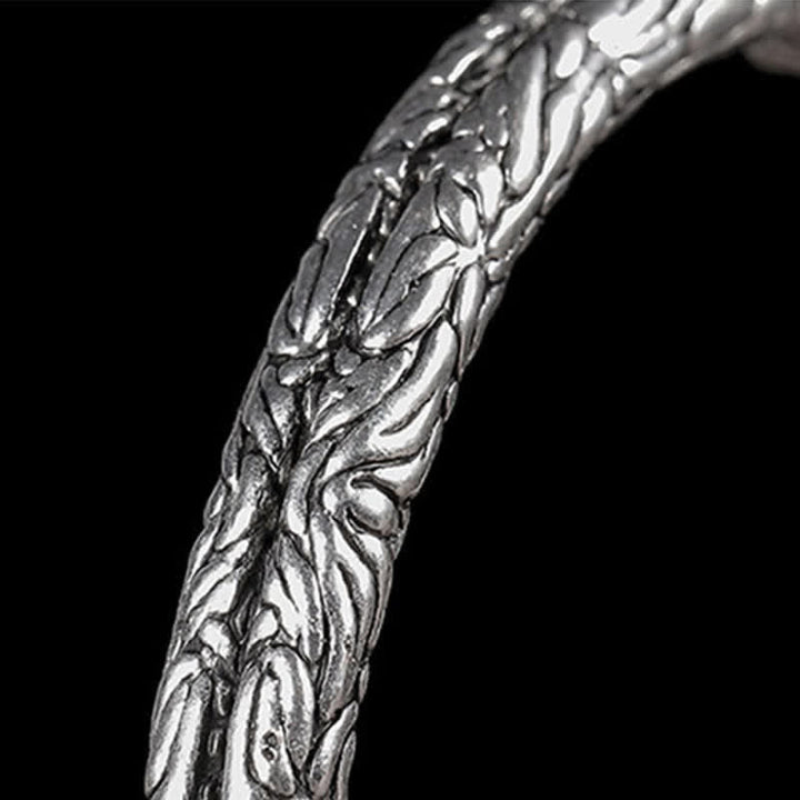 花龍模様の彫刻バランスカフブレスレットバングル