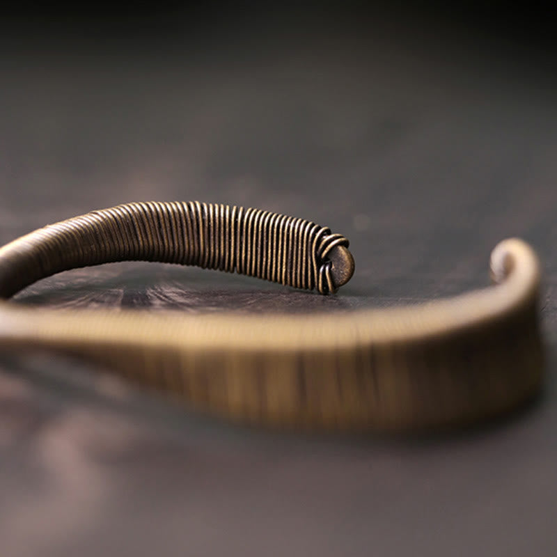 Buddha Stonesシンプルデザイン 真鍮銅 幸運 富 調節可能 カフブレスレット - image 6