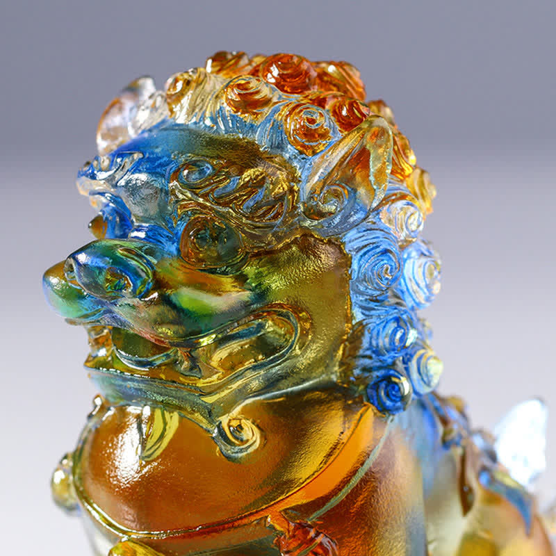 手作りのLiuliクリスタルライオンアートピースの強さホームオフィスの装飾 - image 8