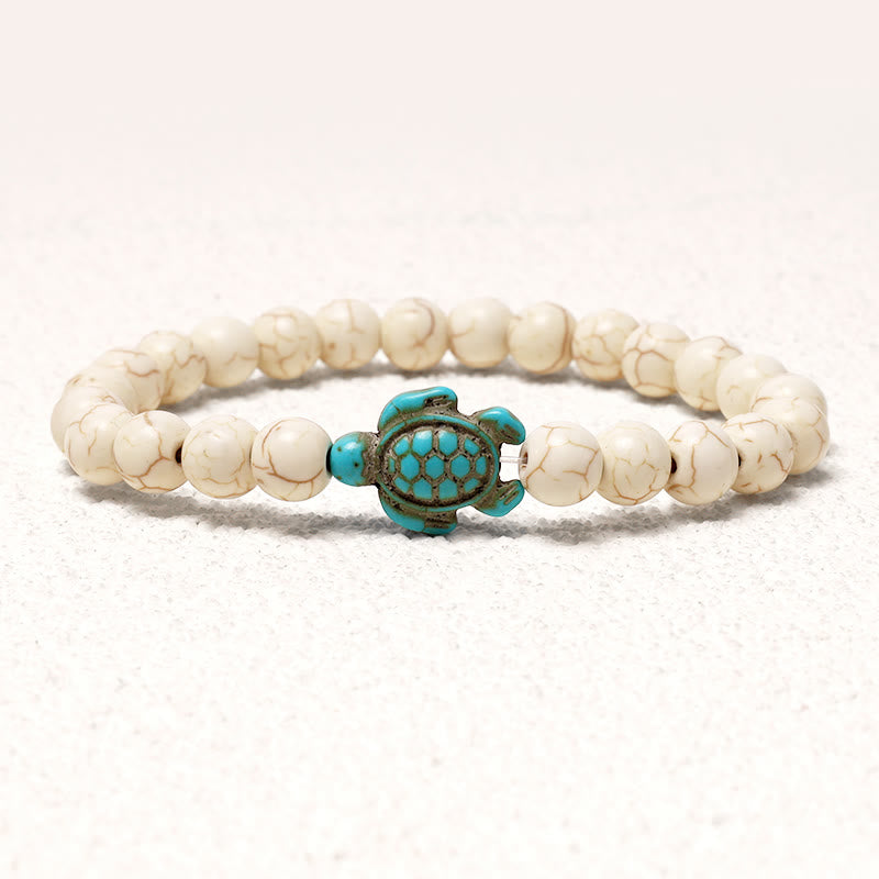 Buddha Stones天然石ウミガメターコイズ祝福ブレスレット