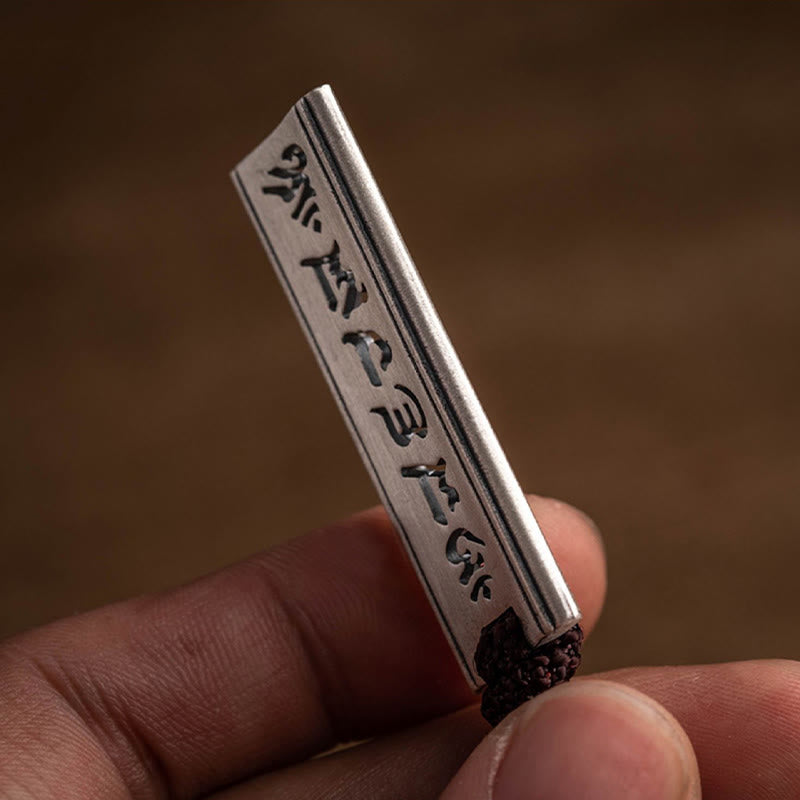 Buddha Stones999スターリングシルバーオーム・マニ・パドメ・フム彫刻入り 蓮の知恵ネックレスペンダント - image 5