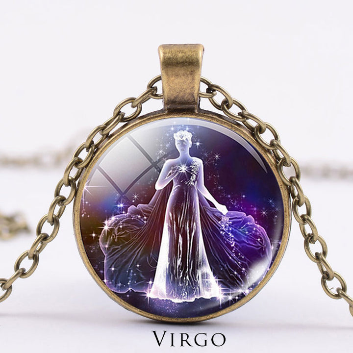 12星座の月と星空の守護の祝福ネックレスペンダント