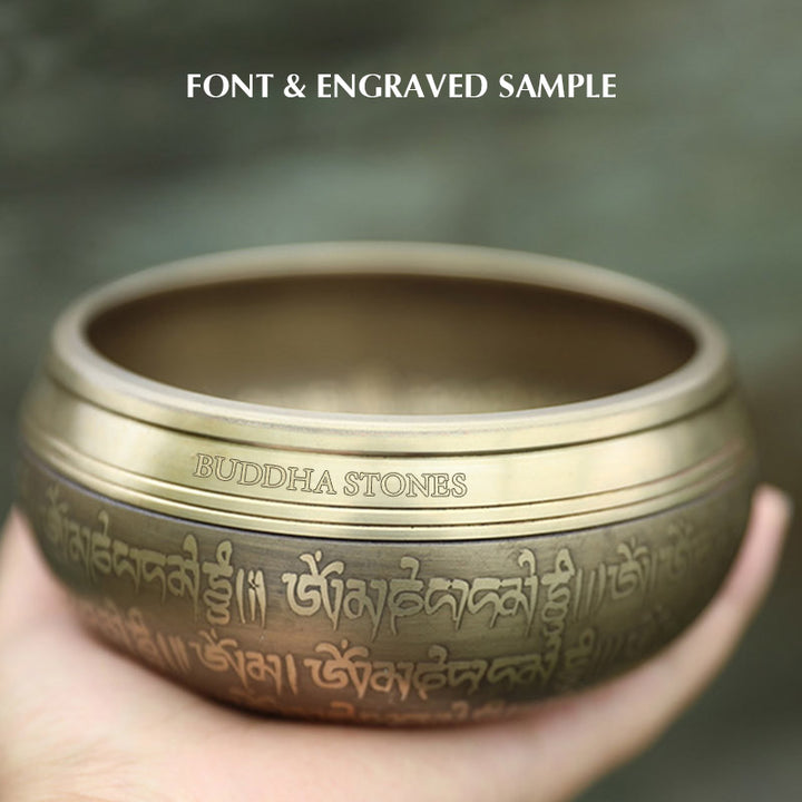 集中力と瞑想のための手作りのBuddha Stonesチベットサウンドボウル平和な幸福シンギングボウルセット