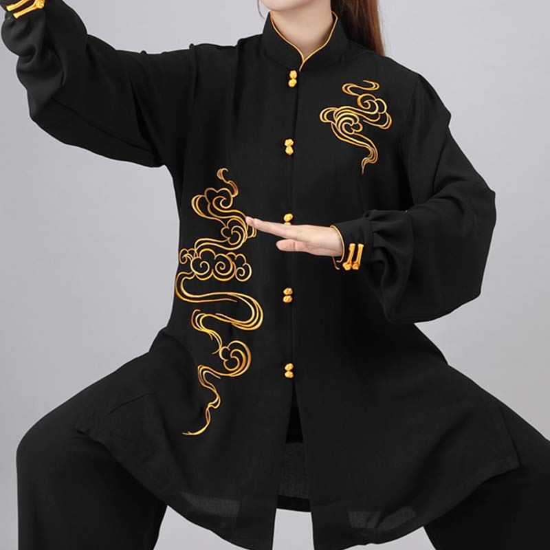 Buddha Stones縁起の良い雲 刺繍 瞑想 祈り スピリチュアル 禅 太極拳 気功 練習 ユニセックス 服セット