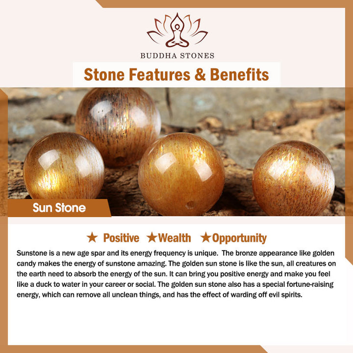 Buddha Stonesサンストーン ストロベリークォーツ クリスタル ポジティブブレスレット