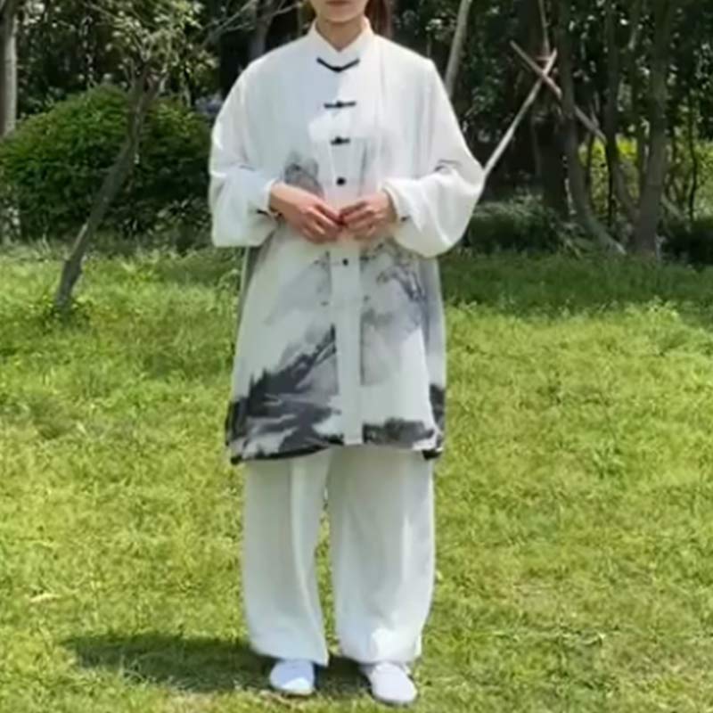 3点セット 水墨画 瞑想 祈り スピリチュアル 禅 太極拳 気功 練習 ユニセックス 服 セット