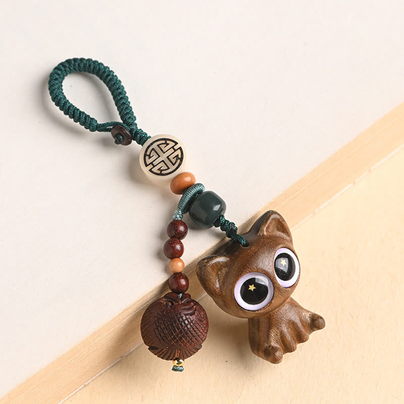 Buddha Stones緑白檀 招き猫 鯉 癒し キーチェーン 携帯電話 吊り下げ装飾 - グリーンサンダルウッドの鯉キーホルダー - image 22