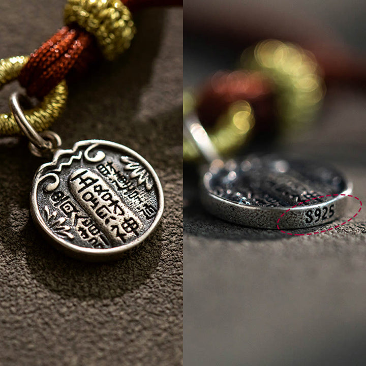 Buddha Stonesハンドメイド 925 スターリングシルバー 五行神 富と幸運の守護 紐編みブレスレット - image 7