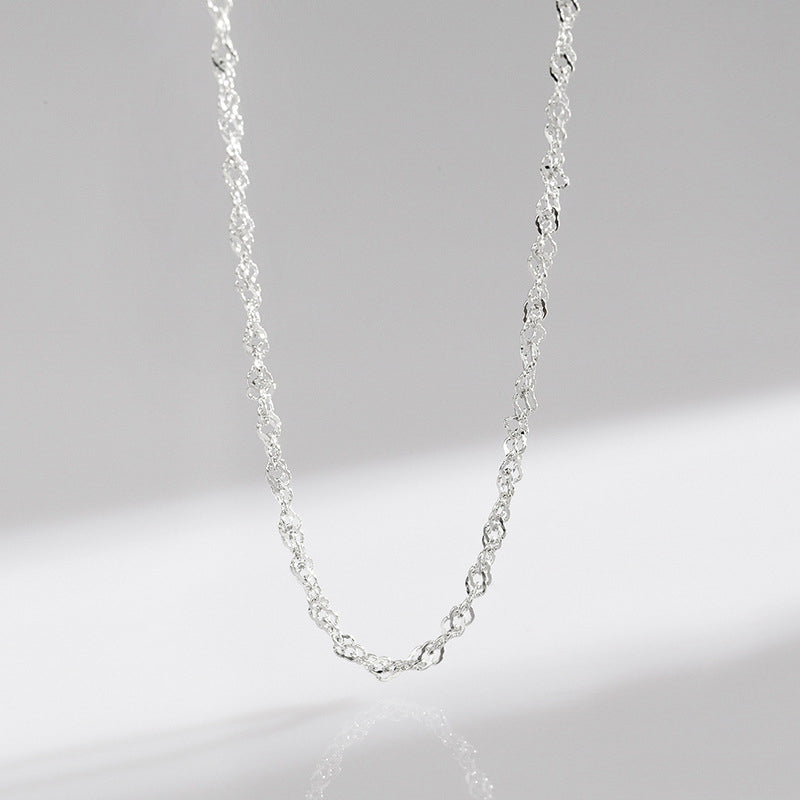 925スターリングシルバー イーヴィルアイ ハムサシンボル 繁栄と幸運のチェーンネックレスペンダント - 水波チェーン - image 13