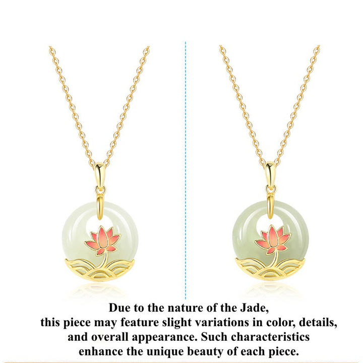 Buddha Stones925スターリングシルバー 和田白翡翠 蓮の花 祝福ネックレスペンダント - image 9