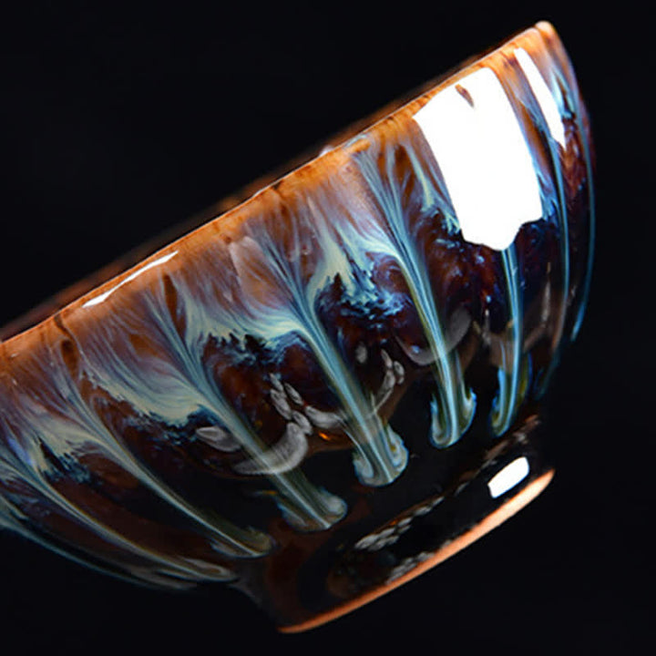 Buddha Stones蓮 孔雀 龍 鳳凰 鯉 陶器 ティーカップ 象嵌 ティーカップ 120ml - image 5