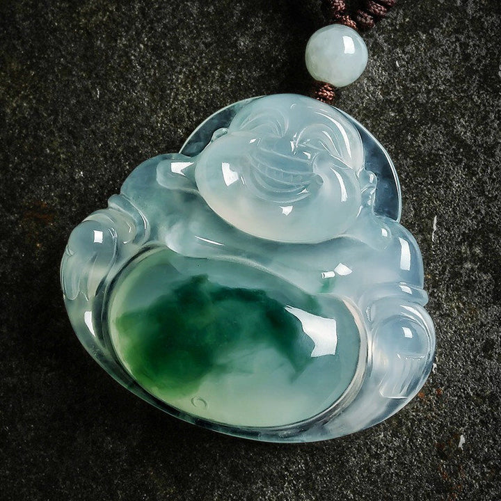 Buddha Stonesシアン翡翠 幸運のネックレスペンダント