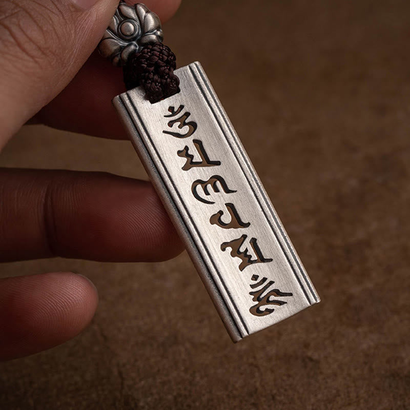 Buddha Stones999スターリングシルバーオーム・マニ・パドメ・フム彫刻入り 蓮の知恵ネックレスペンダント - image 10