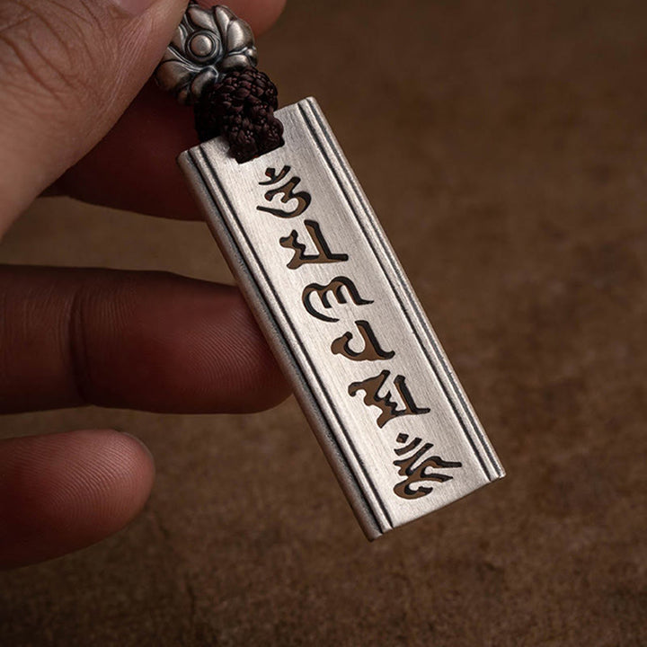 Buddha Stones999スターリングシルバーオーム・マニ・パドメ・フム彫刻入り 蓮の知恵ネックレスペンダント - image 10
