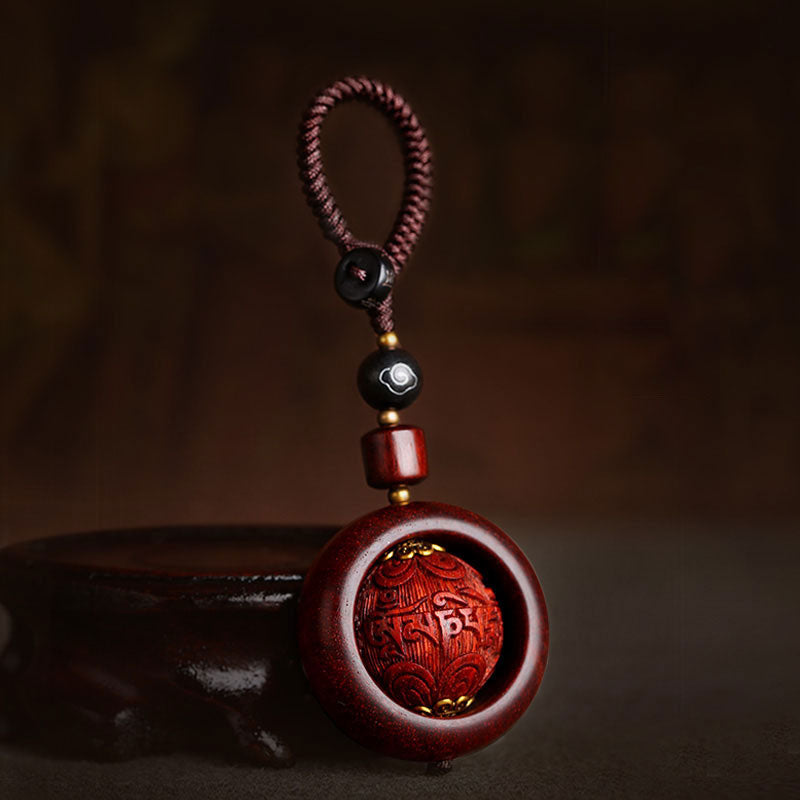 Buddha Stonesチベット小葉 紫檀 黒檀 幸運 守護 回転飾り