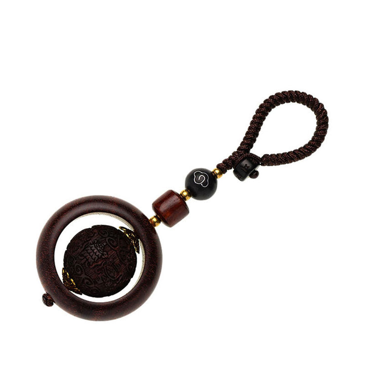 Buddha Stonesチベット小葉 紫檀 黒檀 幸運 守護 回転飾り