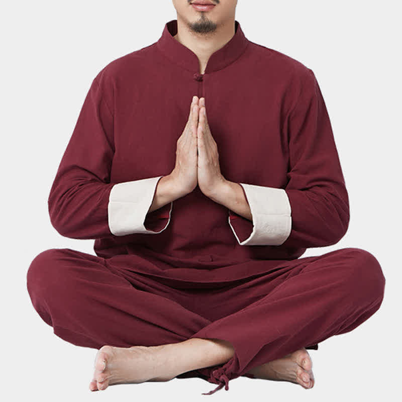 Buddha Stonesスピリチュアル 禅 瞑想 ヨガ 祈り 練習 コットン リネン 衣類 メンズ セット