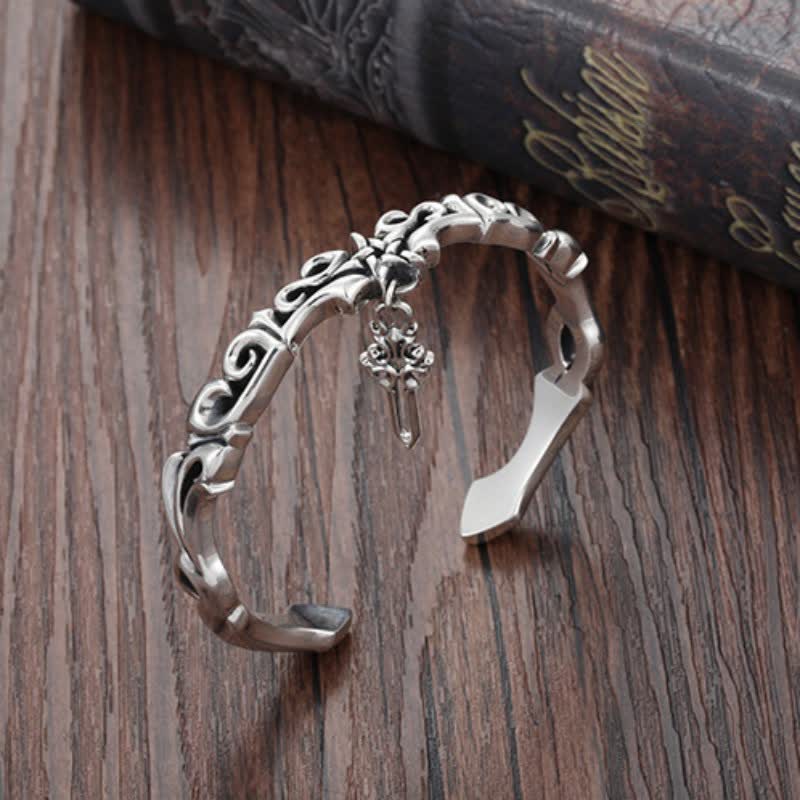 Buddha Stonesバイキングスタイルのツイスト編み模様銅製バランスブレスレットバングル - image 1