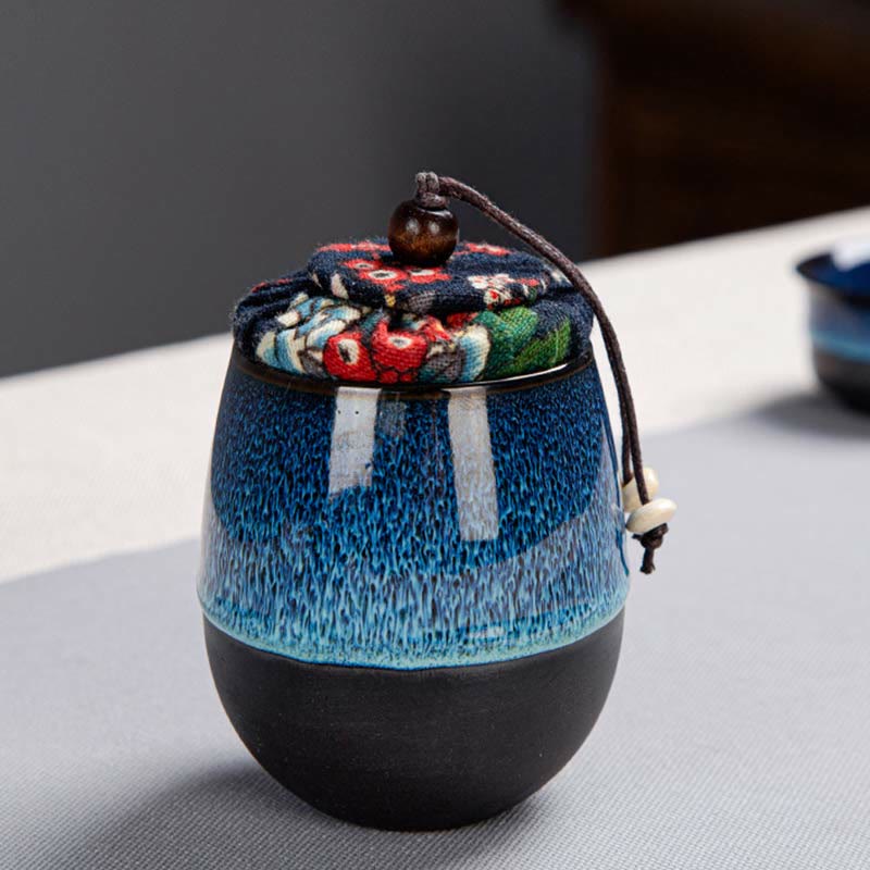 Buddha Stonesブルーグラデーションカラー 中国功夫茶 陶器ティーポット ポータブルギフトバッグボックスセット - image 11