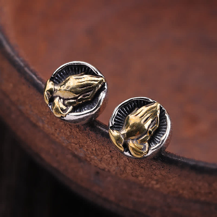 Buddha Stones925スターリングシルバー ナマステ イクオリティ スタッドピアス