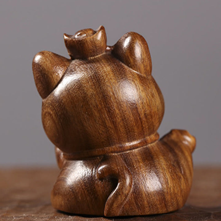 Buddha Stonesミニグリーンサンダルウッドインゴットラッキーキャット彫刻平和デスクデコレーション - image 13