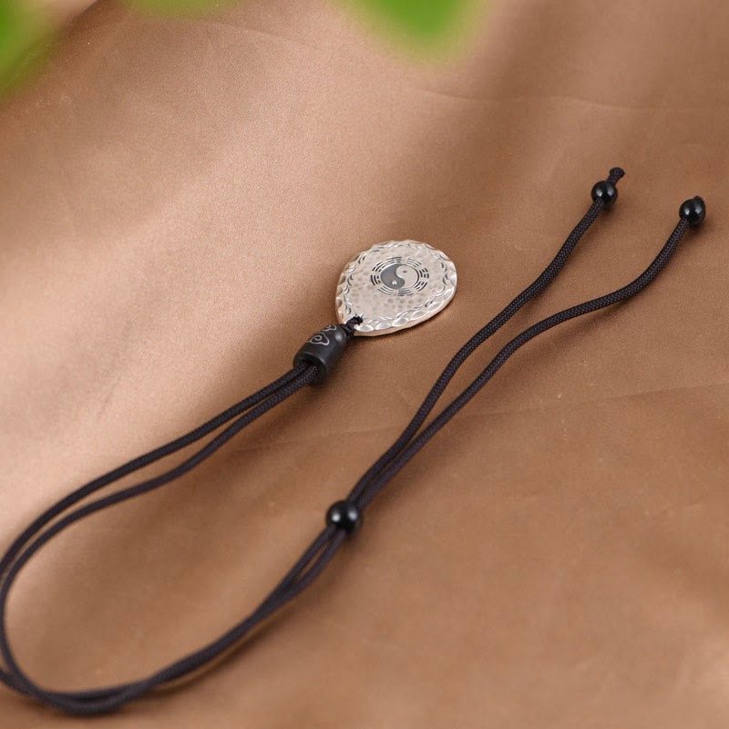 Buddha Stonesヴィンテージ 999 スターリングシルバー 陰陽 八卦 ウォータードロップデザイン バランス ハーモニー ネックレス ペンダント - image 9