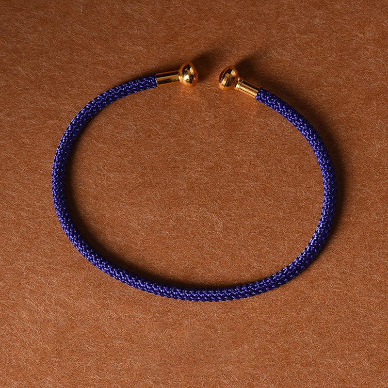 Buddha Stonesのシンプルなデザイン、手作りの幸運の編み紐カフブレスレット - ミッドナイトブルー - image 30
