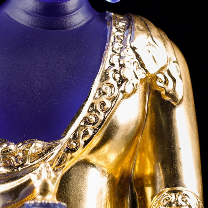Buddha Stones薬師如来 手作り 瑠璃水晶 芸術作品 慈悲の像 自宅 オフィス 供物 装飾