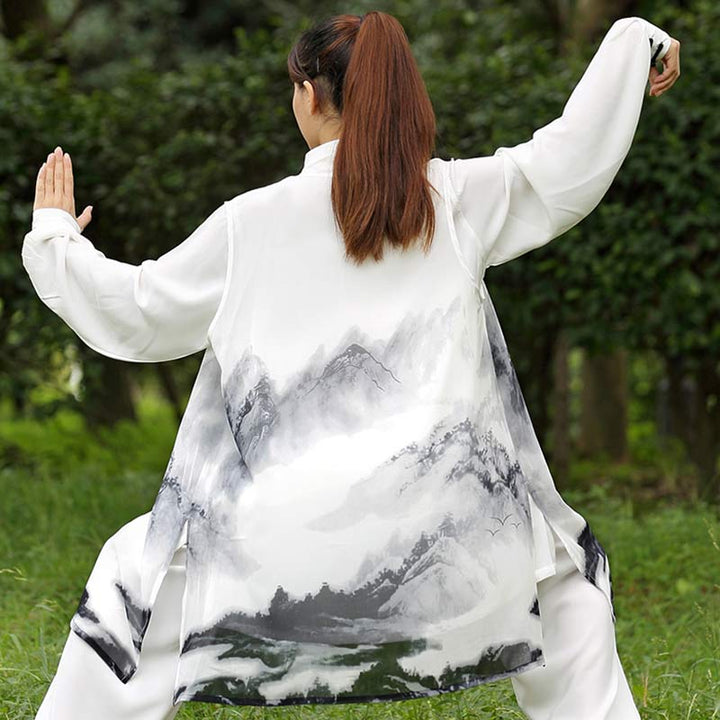 3点セット 水墨画 瞑想 祈り スピリチュアル 禅 太極拳 気功 練習 ユニセックス 服 セット
