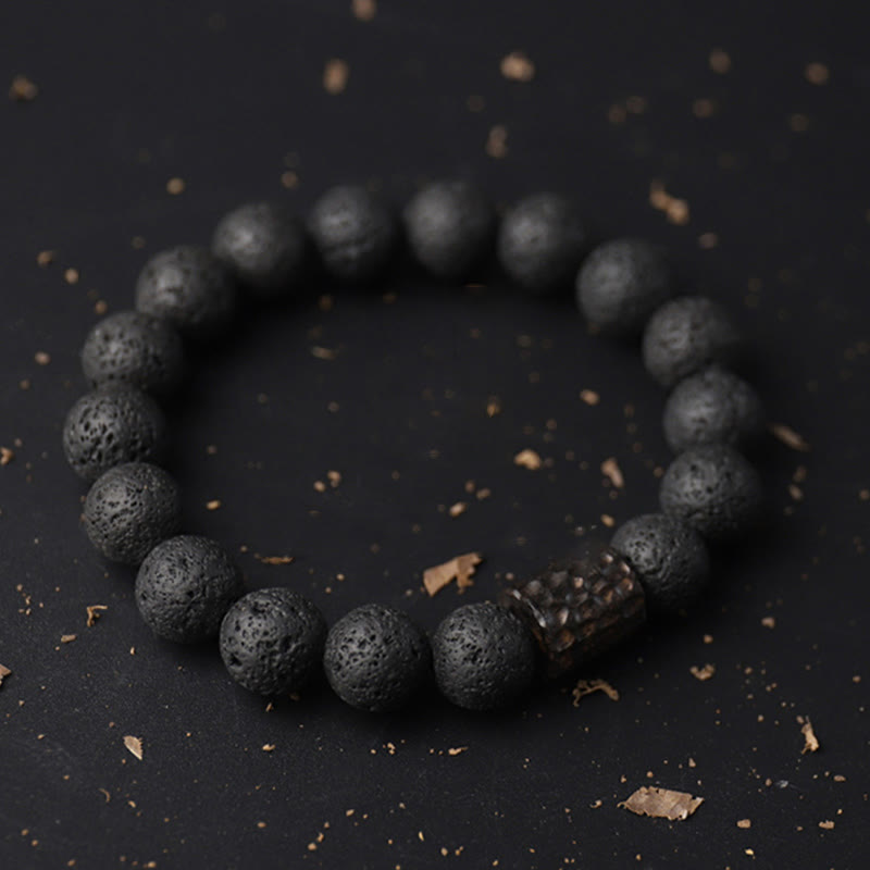Buddha Stones 溶岩・黒檀・タイガーアイ使用 ヒーリングブレスレット