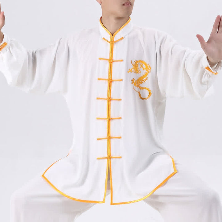 Buddha Stones龍刺繍 気功 禅 精神修養 瞑想 祈り ユニフォーム 男女兼用 服セット
