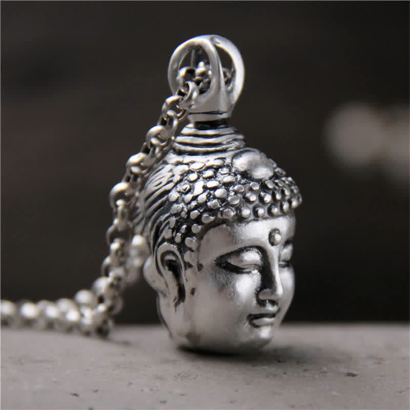 Buddha Stones999スターリングシルバー ブッダ デーモン セレニティ ネックレス ペンダント - 仏像（ペンダントのみ）-999スターリングシルバー - image 0
