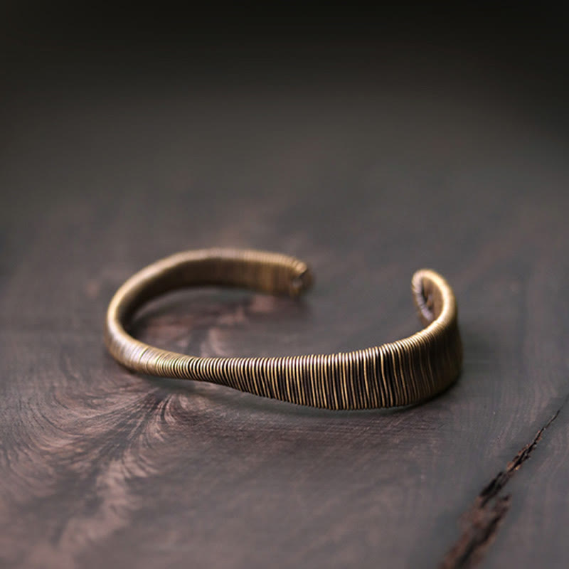 Buddha Stonesシンプルデザイン 真鍮銅 幸運 富 調節可能 カフブレスレット - image 5